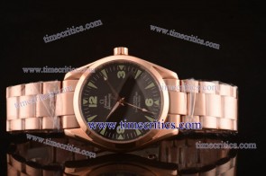 Omega TriOGA280 Seamaster Rose Gold Black Watch