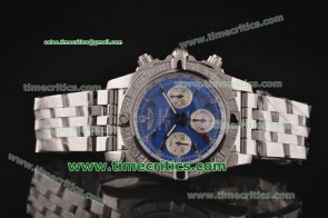 Breitling TriBRL436 Chronomat GMT Blue Dial Steel Watch 