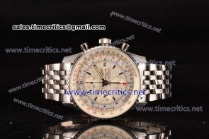 Breitling TriBRL89047 Navitimer World Chrono White Dial Steel Watch (BP)