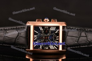 Cartier TriCAR89061 Tank MC Black Dial Rose Gold Watch