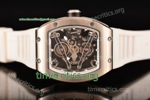 Richard Mille TriRM99112 RM 038 Skeleton Dial White Inner Bezel White Rubber Steel Watch