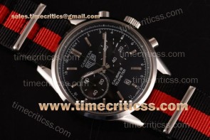 Tag Heuer TriTAG89130 Carrera Calibre 18 Chrono CAR221A.FC6354L Black Dial Black/Red Nylon Steel Watch