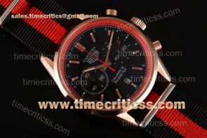 Tag Heuer TriTAG89133 Carrera Calibre 18 Chrono CAR221A.FC6355D Black Dial Red Inner Bezel Black/Red Nylon Rose Gold Watch