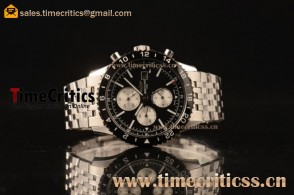 Breitling TriBRL8902 Chronoliner Chronograph Black Dial Steel Watch